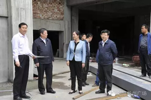 市長陳青，副市長王月成陪同省電力投資集團公司總經(jīng)理李輝一行深入階州廣場視察