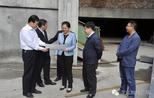 市長陳青，副市長王月成陪同省電力投資集團公司總經(jīng)理李輝一行深入階州廣場視察