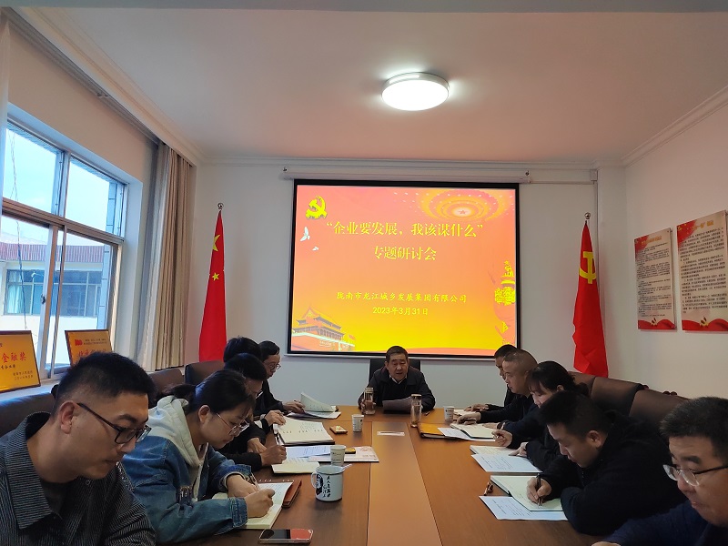 【“三抓三促”行動進(jìn)行時】市龍江城鄉(xiāng)集團(tuán)開展“隴南要發(fā)展，我該謀什么”——圍繞“加快集團(tuán)公司高質(zhì)量發(fā)展，我該謀什么”專題研討